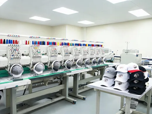 Cap embroidery workcell