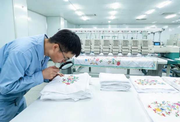 Home textile embroidery inspection